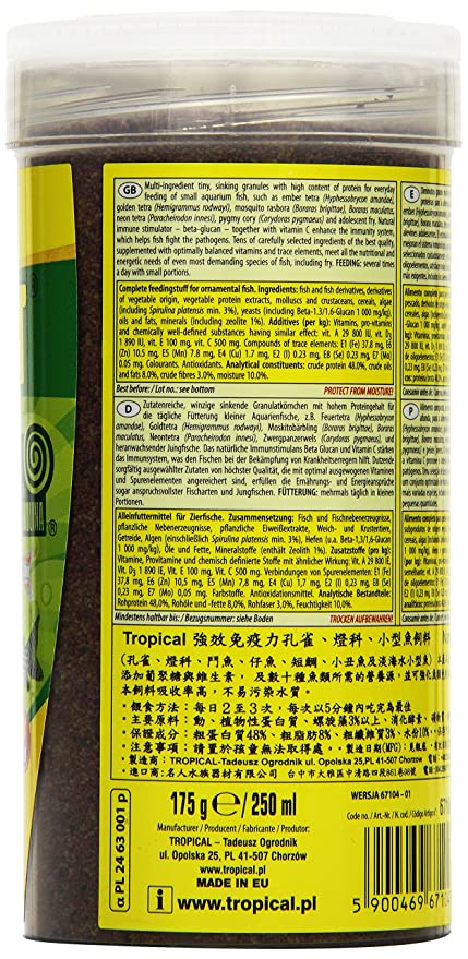 Tropical Nanovit Granulat fish food 250ml - Petsgool Online
