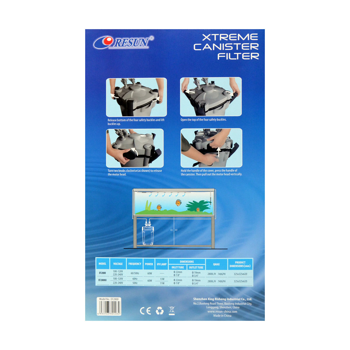 ReSun EF2800 Xtreme Canister Filter 60W 2800L/H 300~1000L