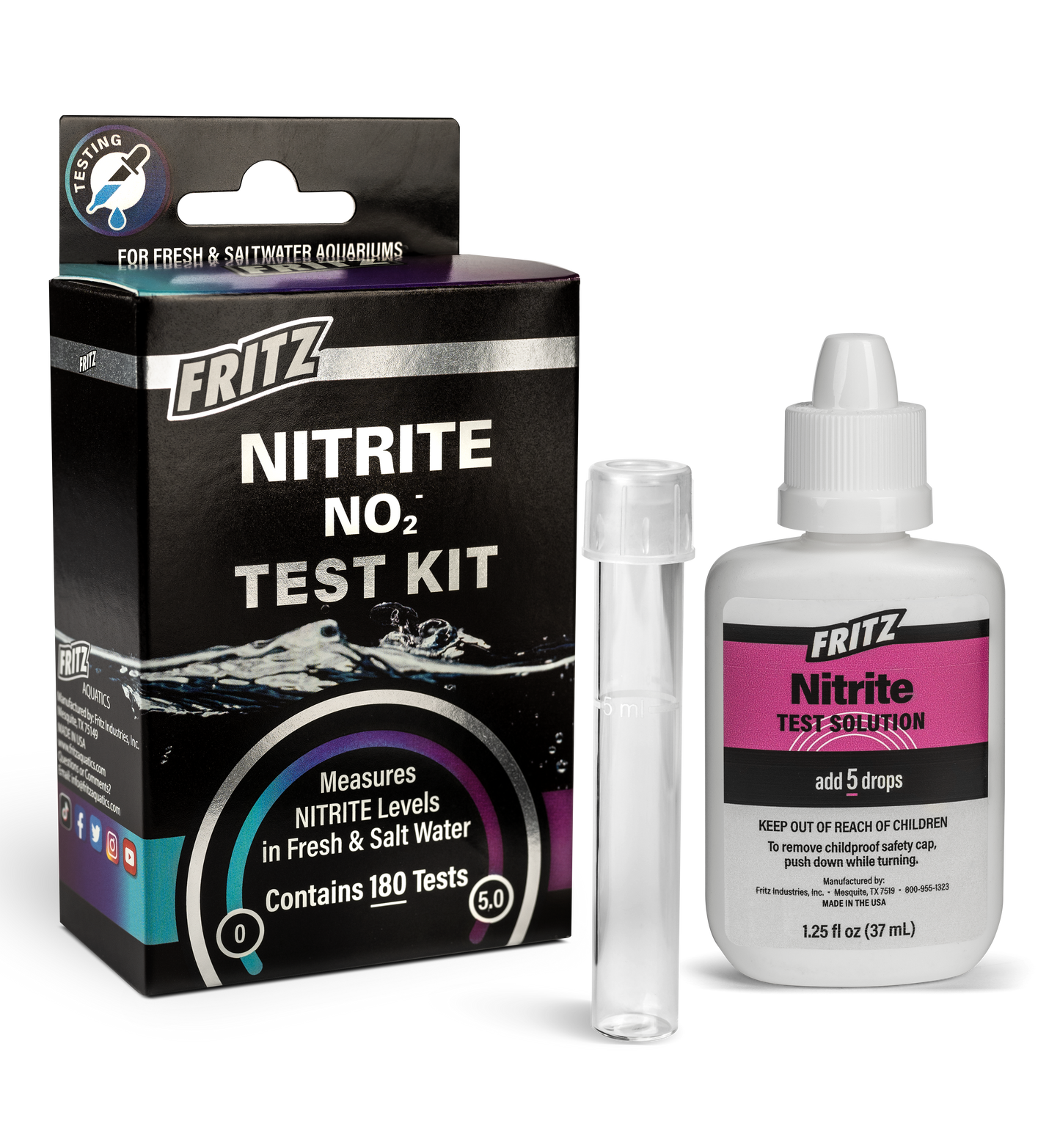 Fritz Aquatics Nitrite Liquid Test Kit (180 Tests)