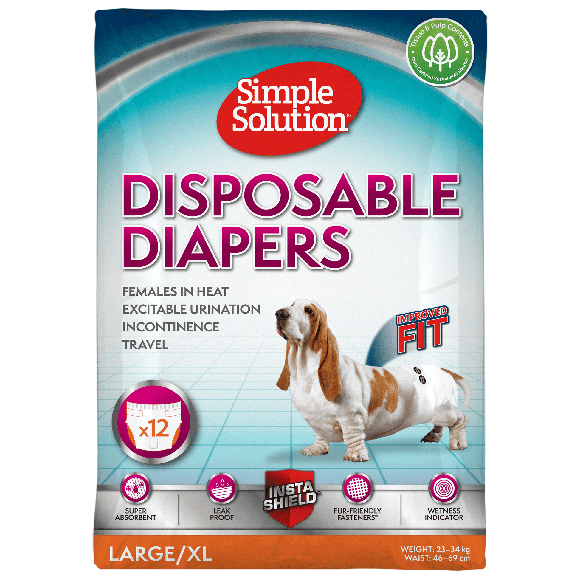 Simple Solution, Disposable Diapers - Petsgool Online