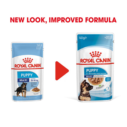 Royal Canin Maxi Puppy Wet Gravy Pouch 140g (Pack of 10)
