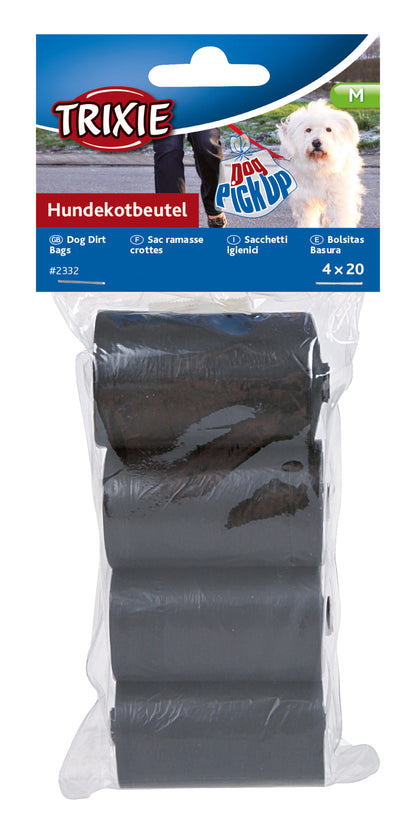 Trixie Dog Dirt Pick-Up Bags Refill Black, 4 rolls of 20pcs - Petsgool Online
