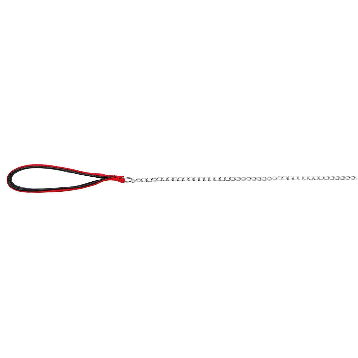 Trixie Chain Leash with Nylon Hand Loop,3.60 ft./2.0 mm, Red - Petsgool Online