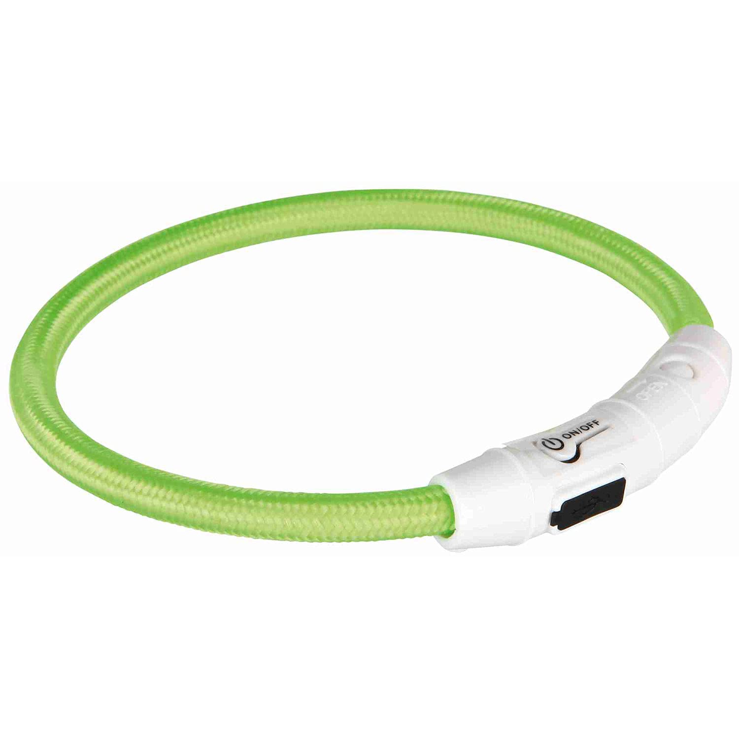 Trixie Germany USB Flash Light Ring Collar,Green Color - Petsgool Online