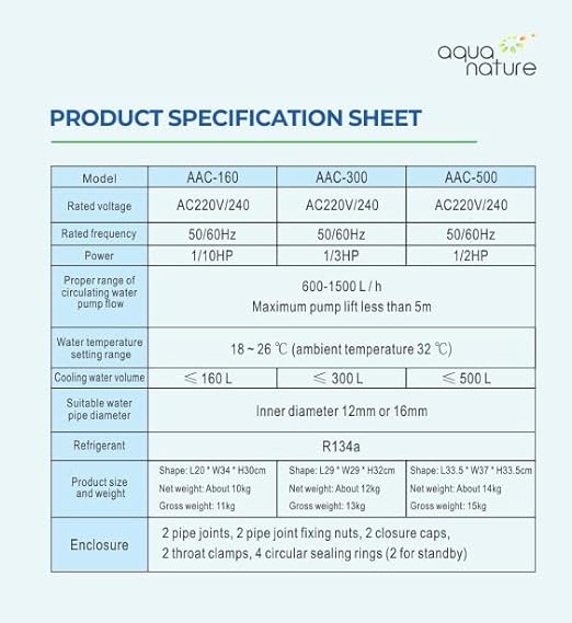 AquaNature Chiller ACC-160 Suitable Upto 160ltr