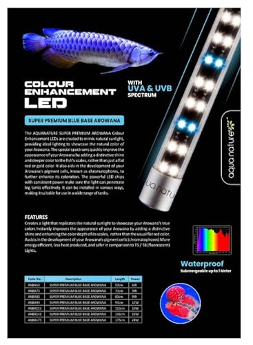 AquaNature Colour Enhancement LED with UVA & UVB Spectrum Tanning Lights for Arowana, Tropical,Reptiles & Marine Fishes