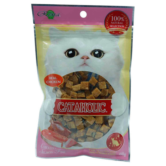 Cataholic Neko Cat Chicken & Salmon Cubes, 80 gm - Petsgool Online