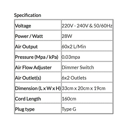 Hailea CPA 120 AC/DC Air Pump 120L/MIN