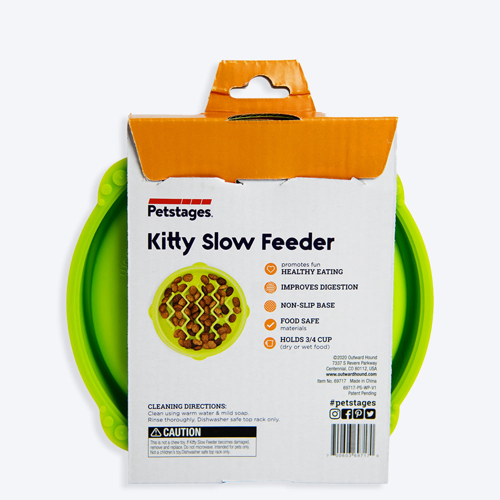 Kitty Slow Feeder Cat Bowl, XS, 14 cm, Green NEW - Petsgool Online