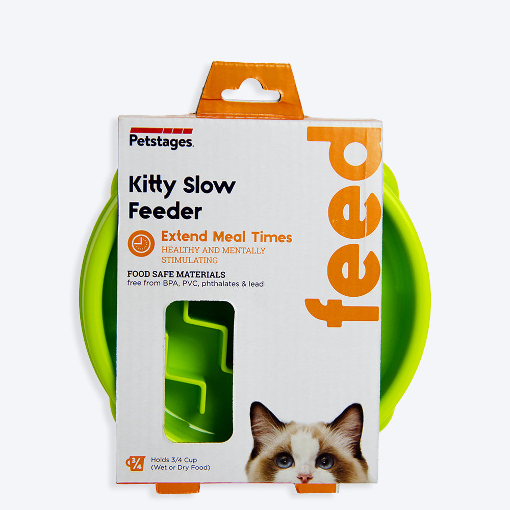 Kitty Slow Feeder Cat Bowl, XS, 14 cm, Green NEW - Petsgool Online