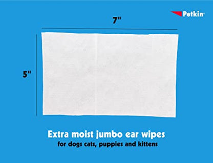 Petkin Jumbo Earwipes 80 Wipes - Petsgool Online