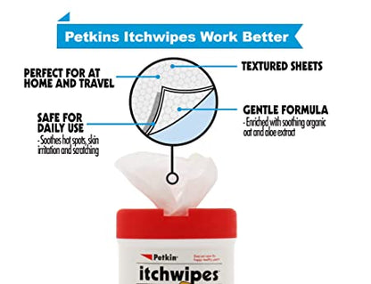 Petkin Itch Wipes 30 wipes - Petsgool Online