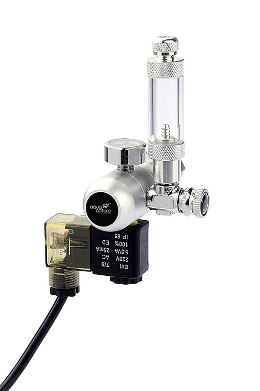 Aqua Nature Single Gauge Co2 Regulator + Dual Bubble Counter With Solenoid Valve