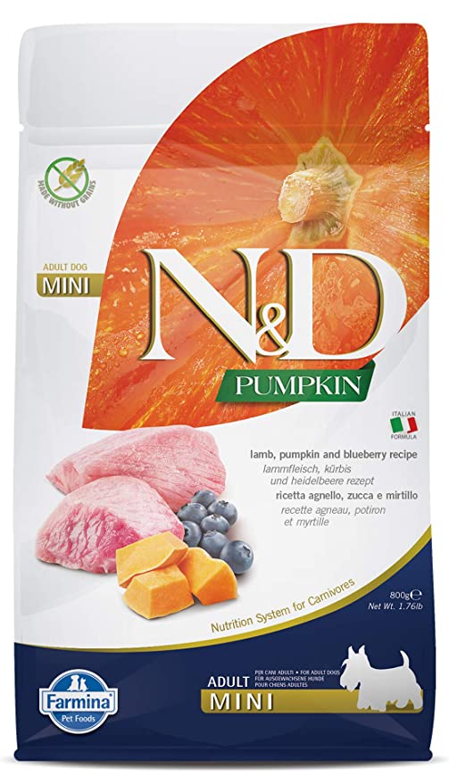 Farmina N&D Pumpkin Lamb & Blueberry Mini Adult Dog Food 800g - Petsgool Online