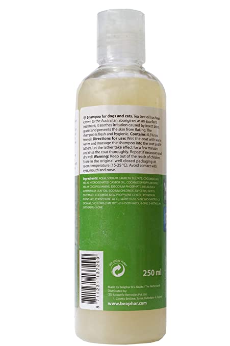Beaphar Shampoo Tea Tree Oil for Dog and Cat, 250ml - Petsgool Online