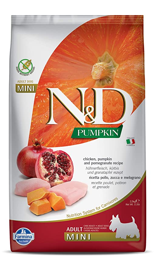 Farmina N&D Pumpkin, Chicken & Pomegranate Adult Mini 2.5kg - Petsgool Online
