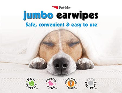 Petkin Jumbo Earwipes 80 Wipes - Petsgool Online