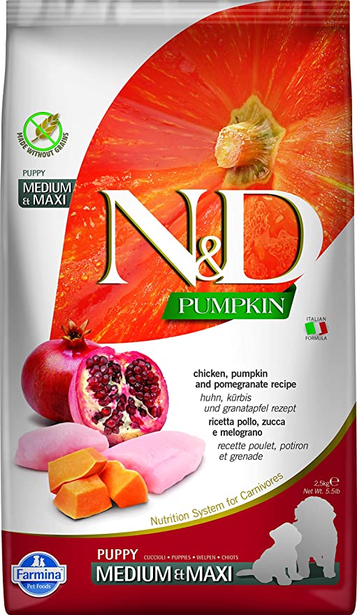 Farmina N&D Pumpkin Chicken & Pomegranate Medium & Maxi Puppy Food 2.5kg - Petsgool Online