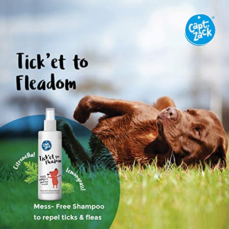 Capt Zack Tick'et To Fleadom Waterless Shampoo 250ml - Petsgool Online