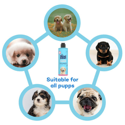 The Good Paws Fluffer Pupper Puppy Shampoo | No Tears Shampoo | All Natural Coconut Oil Shampoo | Gentle on your pup's skin & coat | Dog Shampoo For Labrador, Puppy, Pug | pH balanced | Vanilla Orchid (Allergen Free) 250 ml