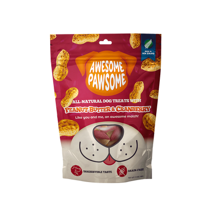 Awesome Pawsome, Peanut Butter & Cranberry All-Natural Grain-Free Treats, 85 gm - Petsgool Online