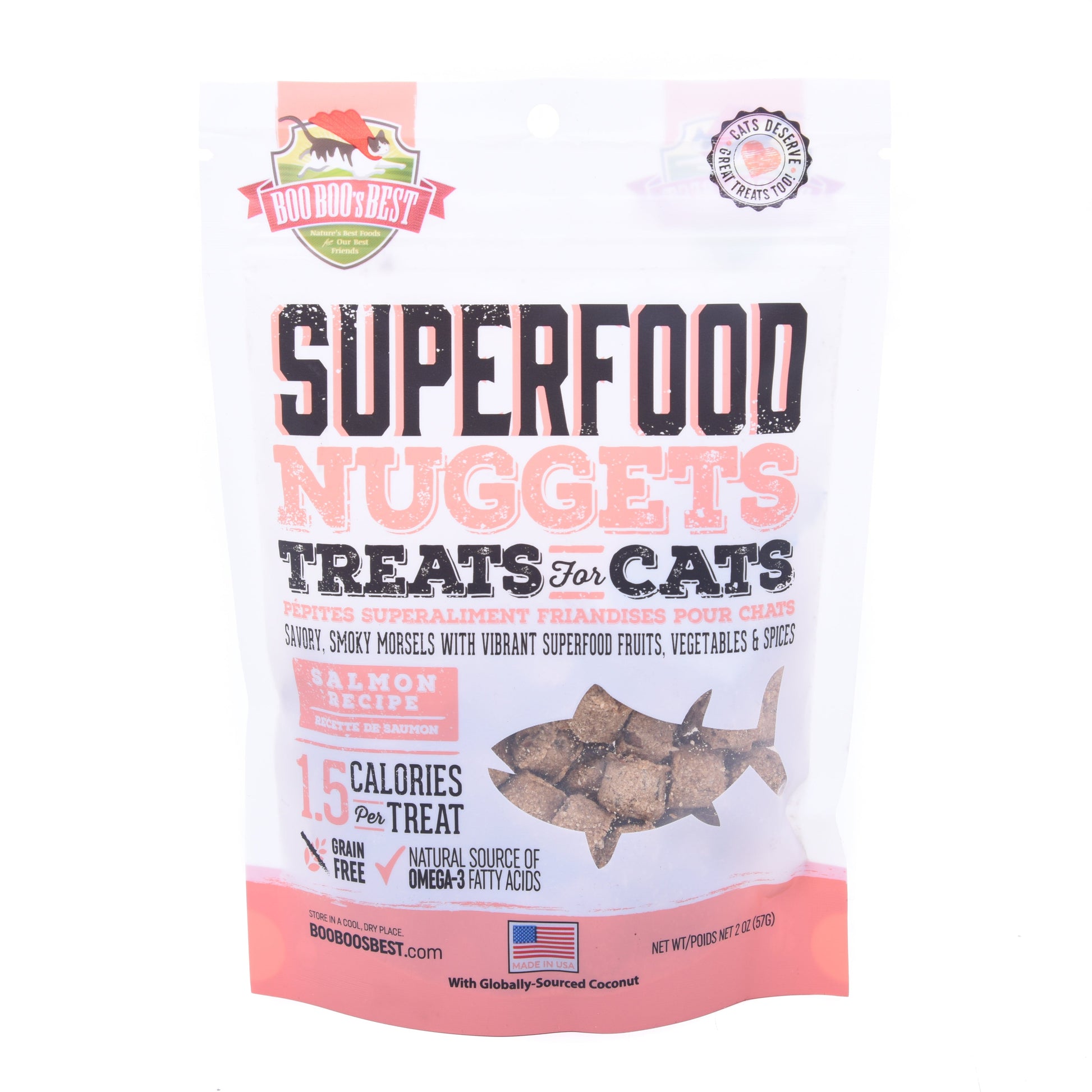 BooBoo's Best SuperFood Nuggets Salmon Recipe Cat Treats, 57 g - Petsgool Online