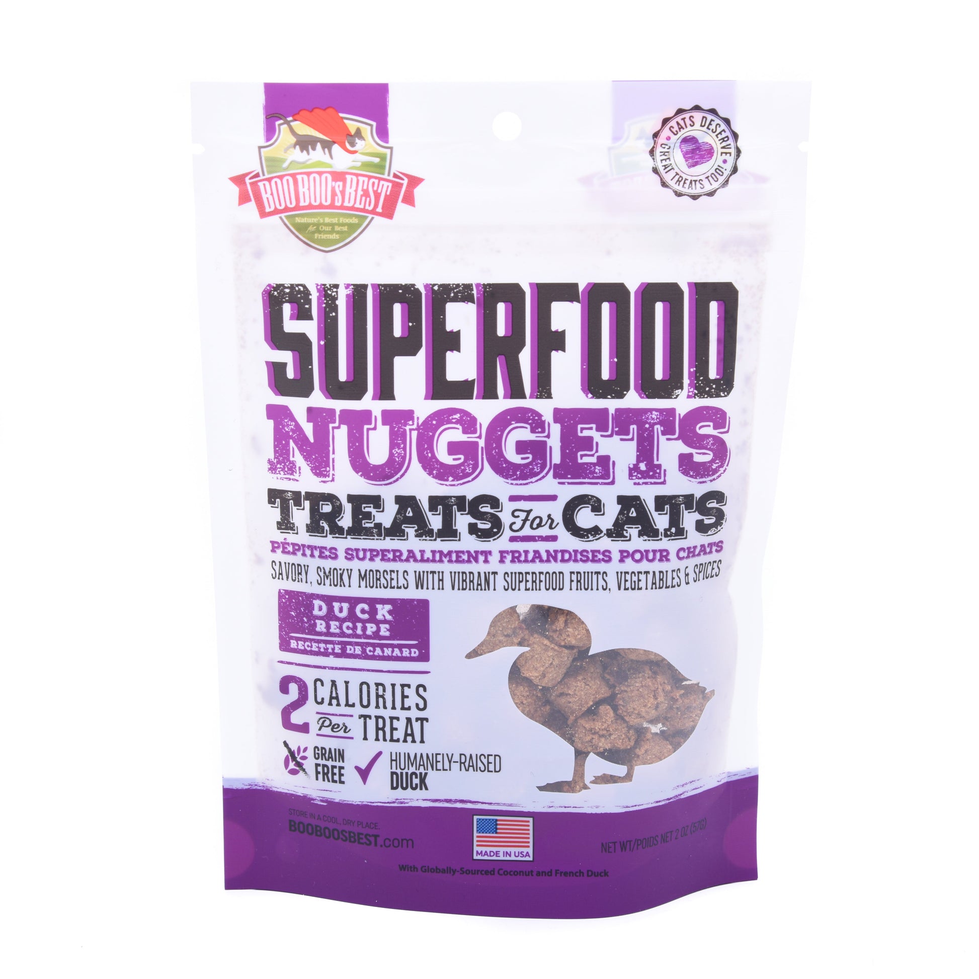 BooBoo's Best SuperFood Nuggets Duck Recipe Cat Treats, 57 g - Petsgool Online