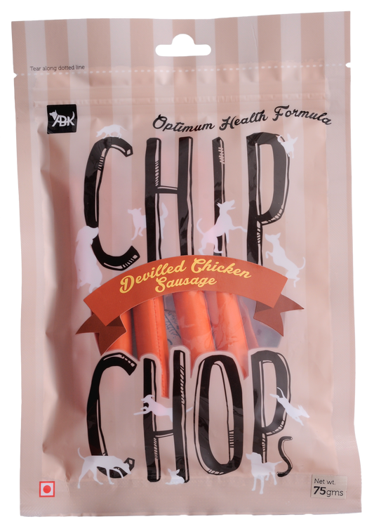 Chip Chops Biscuit Dog Treats- Devilled Chicken Sausage, 75 gm - Petsgool Online