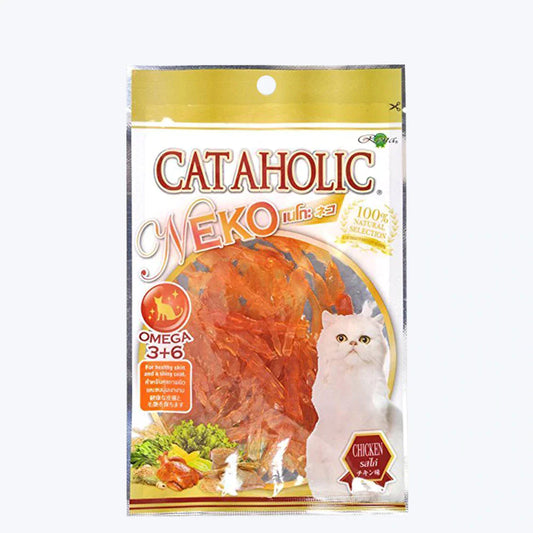 Cataholic Neko Cat Soft Chicken Jerky Sliced, 30 gm - Petsgool Online