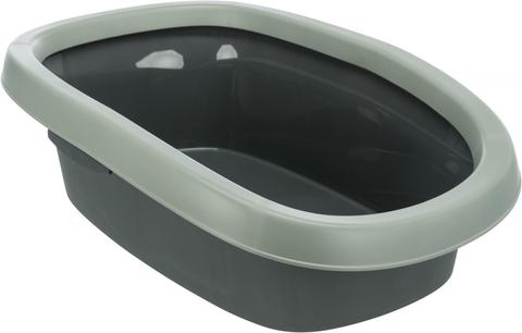 Trixie Be Eco Carlo cat litter tray, with rim, 38 × 17 × 58 cm, Anthracite/Grey-Green - Petsgool Online