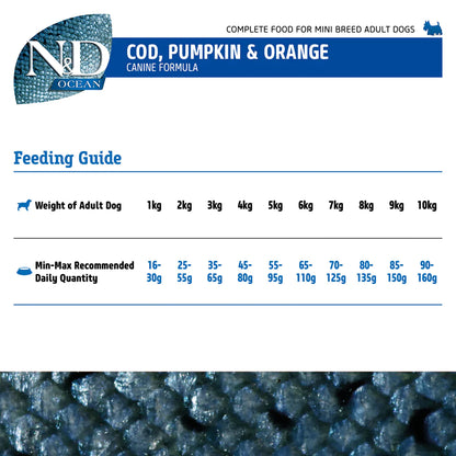 Farmina N&D Ocean Adult Mini Dry Dog Food 2.5kg - Petsgool Online