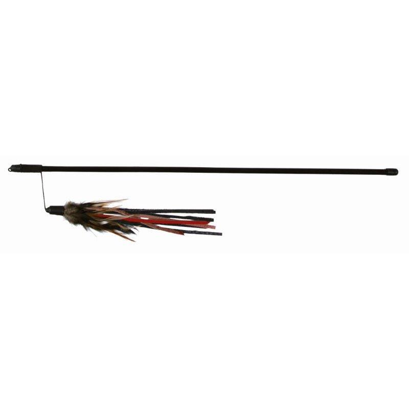 Trixie, Germany Playing Rod with Leather Straps & Feathers, 50 cm - Petsgool Online
