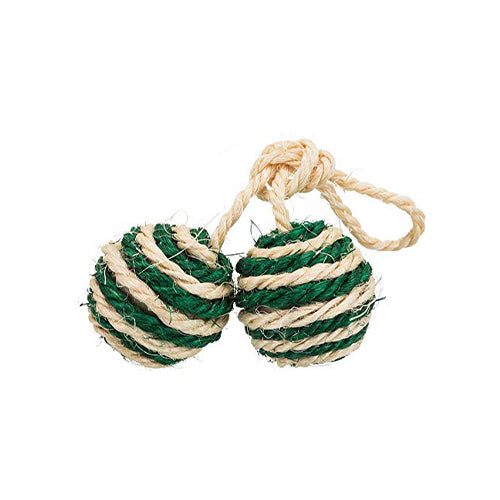 Trixie 2 Balls on a Rope Sisal with Bell - Petsgool Online